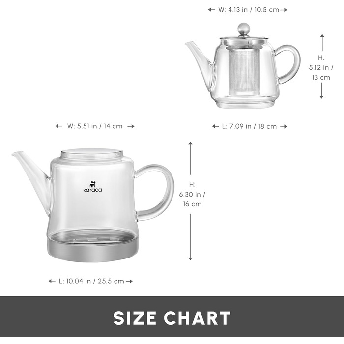 Чайник для заварювання подвійний 180/450 мл скляний Dora Karaca