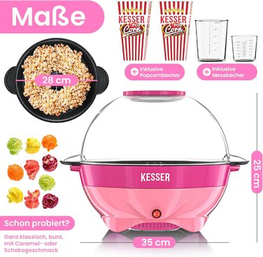 Машина для попкорна 5,5л, 800 Вт розовая KESSER
