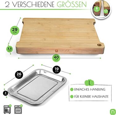 Обробна дошка з 2-ма висувними ящиками, бамбукове дерево ‎40 x 29 см Naturlik