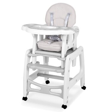 Детский стульчик для кормления 5-в-1 серый Ricokids