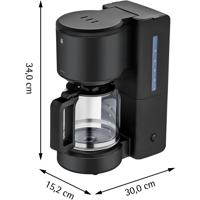 Кавомашина 1,25 л з фільтром, чорна Stelio WMF