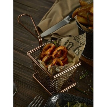 Корзинка 10х8х7.5 см, прямоугольная, медное покрытие, GenWare