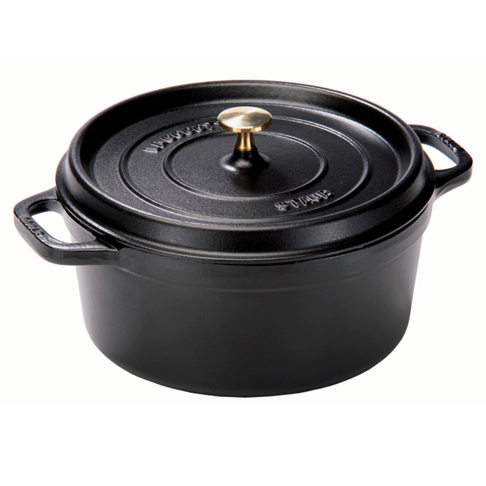Каструля / жаровня 24 см з кришкою Matte Black Staub