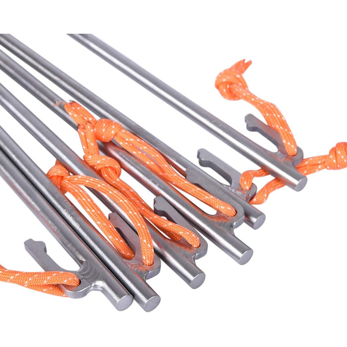 Безмежний Voyage 6 Pack Надміцні високоміцні кілочки для кемпінгових наметів з титанового сплаву для поїздок на свіжому повітрі, походів, садівництва (6 шт. (л))