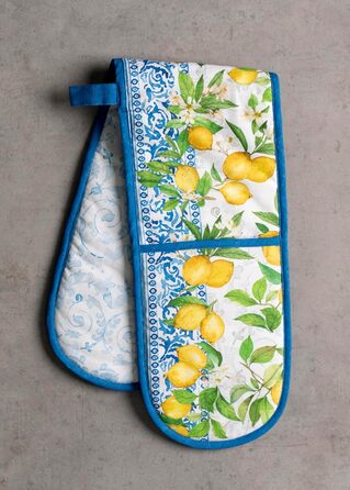 Прихватка для духовки Maison d&39 Hermine, підставка для каструль, 100 бавовна, термостійкі кухонні рукавички, прихватка для духовки (19 см x 33 см) та підставка для каструль (20 см x 20 см) для приготування їжі, Морзін - Прихватка для духовки на День под