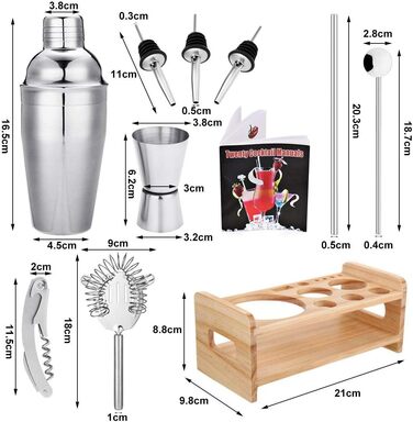 Коктейльный набор для коктейлей 550 мл, набор коктейль-баров аксессуары для бара,  14 шт SUPERSUN