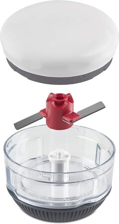 Нарезка овощей Zyliss E910012 Zig Zig Classic, пластик / нержавеющая сталь, белый / красный, ломтерезка лука, овощерезка, универсальный измельчитель, можно мыть в посудомоечной машине, гарантия 5 лет (мини-измельчитель)