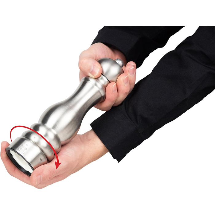 Паризький шеф-кухар u'Select 22 см перець - Виготовлений з нержавіючої сталі - 6 попередньо встановлених помелів - (сільовий млин, нержавіюча сталь)