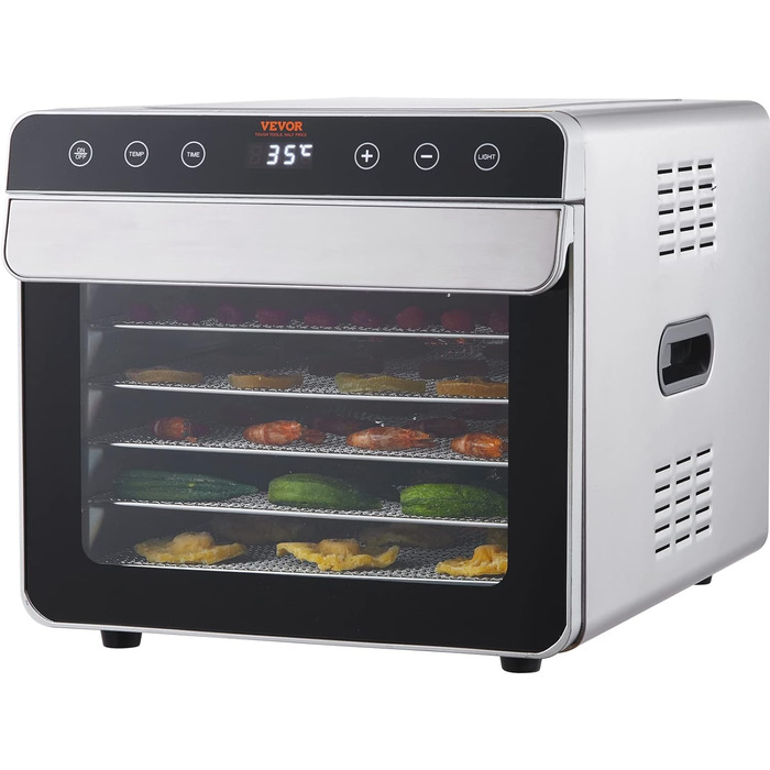 Дегідратор, контроль температури 30-90C, таймер від 0,5 до 48 годин, 700 Вт VEVOR