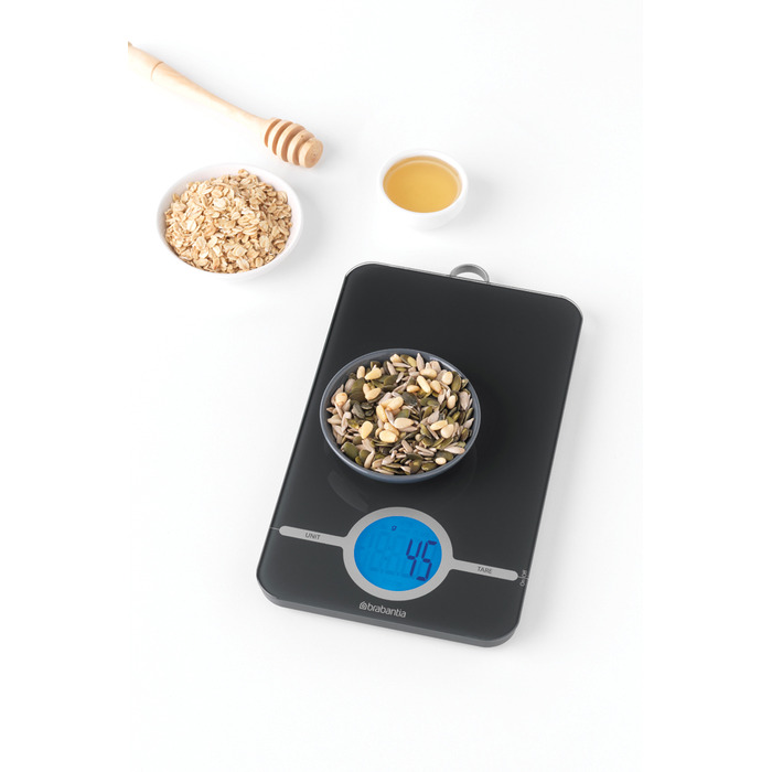 Ваги кухонні цифрові 2х15,2х26,5 см темно-сірі Brabantia