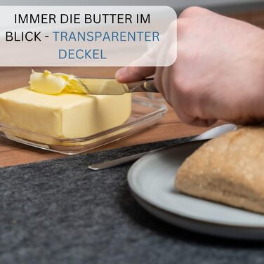 Скло для маслянки Westmark - Ідеально підходить для сервірування та зберігання - Можна мити в посудомийній машині - Спеціальне полегшення для безпечного захоплення (скло) Скло одинарне