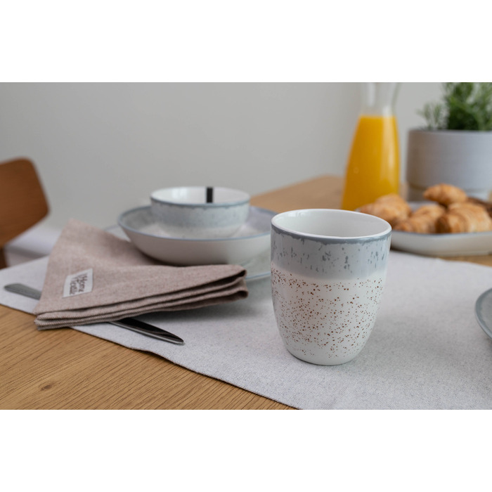 Чашка ARDESTO Siena, 360мл, Фарфор, Бело-серый