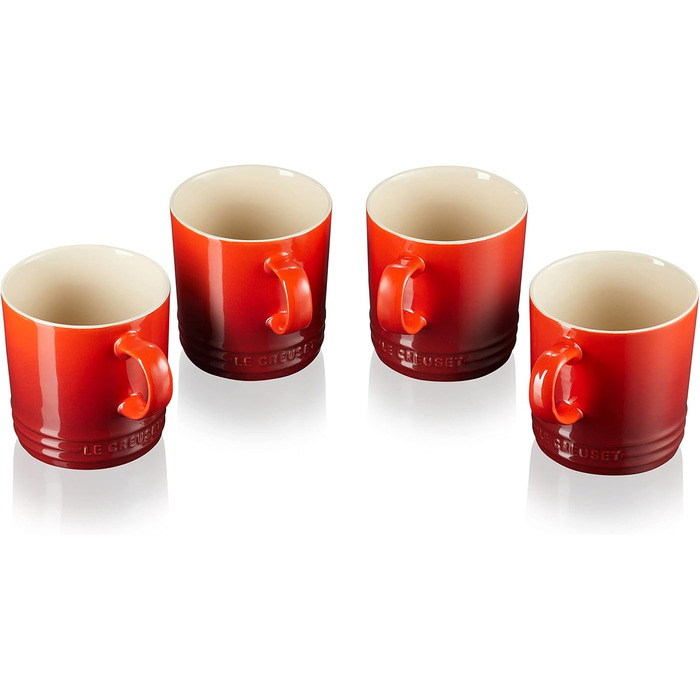 Набір із 4 кухлів 350 мл, вишнево-червоний Le Creuset