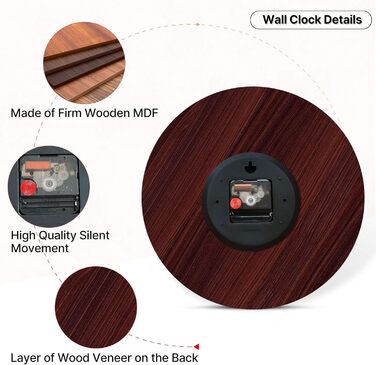 Настінний годинник з ретро-квітковим візерунком Toudorp