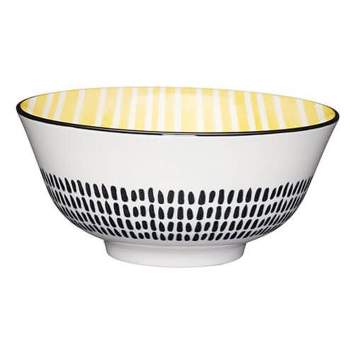 Миска Kitchen Craft YELLOW STRIPE, кераміка, діам. 16 см, 500 мл