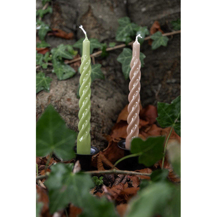 Набір з 6 декоративних свічок 2,2 x 21 см, лісовий зелений Candles with a Twist Kunstindustrien