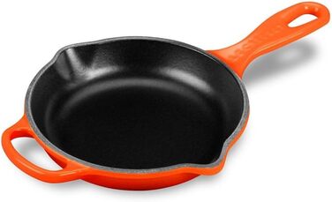 Чавунна сковорода LE CREUSET Signature, кругла, Ø Для всіх типів плит, вкл. підходить для індукції, 1,93 кг, гранатовий, 20182239490422 (червоний для духовки, 16 см)