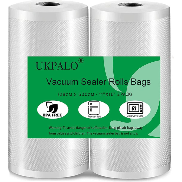 Рулон вакуумних плівок 28 x 500 см, 2 рулона UKPALO