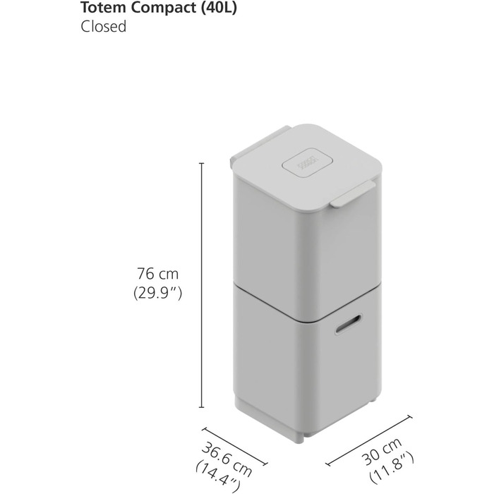 Контейнер для сміття подвійний 40 л білий Totem Compact Joseph Joseph