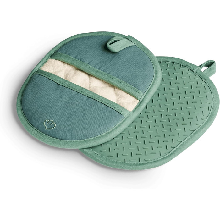 Набір 2 шт. Силікон і бавовна, термостійкі (прихватки, м'ята)