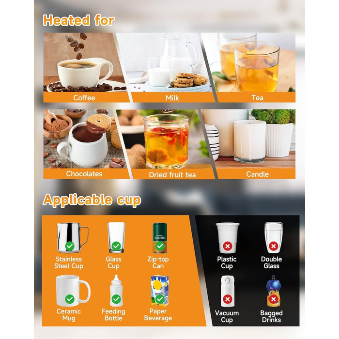 Электрический подогреватель для чашек 36 Вт, W-черный BTOYM