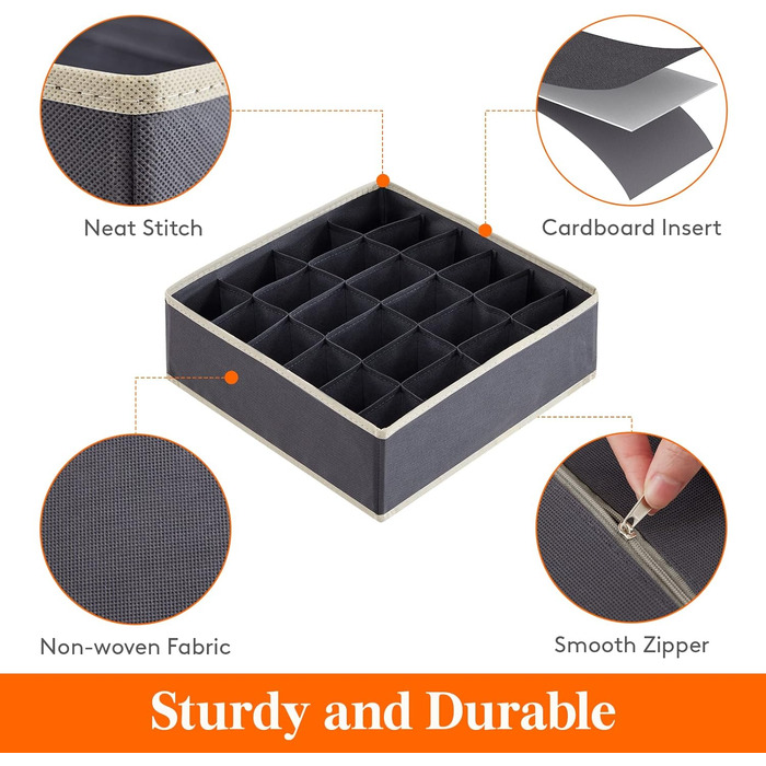 Набор из 3 органайзеров для носков и нижнего белья, серый Lifewit