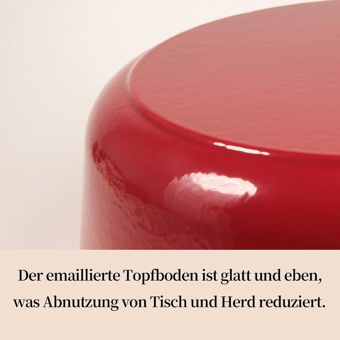 Чавунна форма для запікання 24 см, емальована з кришкою, включаючи 1 пару силіконових рукавиць Nilpferd