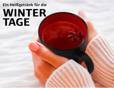 Набір чашок для кави 350 мл, 6 предметів, чорний/червоний MIAMIO