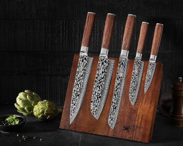 Набор из 5 ножей на магнитной подставке, серебристые Captain Cut