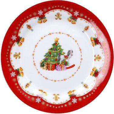 Кавовий сервіз на 18 предметів для 6 осіб, білий з різдвяним декором "Різдвяна магія" Van Well