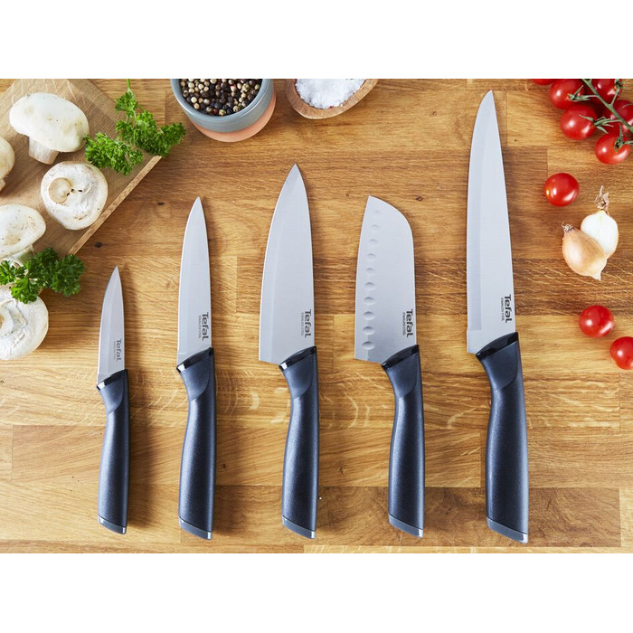 Tefal Набор ножей Essential, 3шт, нержавеющая сталь, пластик, черный, нержавеющая сталь, пластик