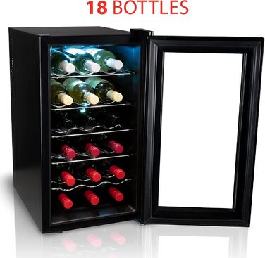 Винний холодильник до 18 пляшок чорний alpina