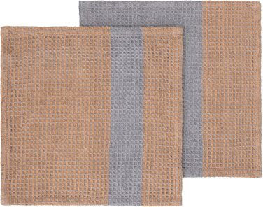 Набір із 2 рушників для посуду 25 x 25 см, коричневий/синій Gano Blomus