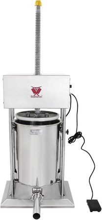 Промислова машина для наповнення ковбас Beeketal &39BTH07&39 з нержавіючої сталі (об&39єм 7 л/горизонтальна конструкція), професійна машина для наповнення ковбас з 2-швидкісним повністю металевим механізмом і рукояткою, включаючи 5 насадок для напов