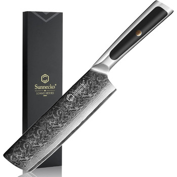 Дамаський ніж Sunnecko 20 см Кухонний ніж шеф-кухаря - гострий ніж з дамаської сталі, кухонний ніж з ергономічною ручкою