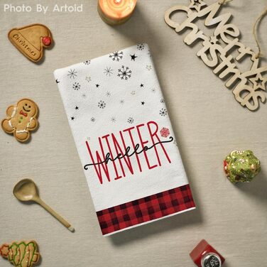 Набор из 4 рождественских кухонных полотенец 42 x 65 см, красный/белый Artoid Mode