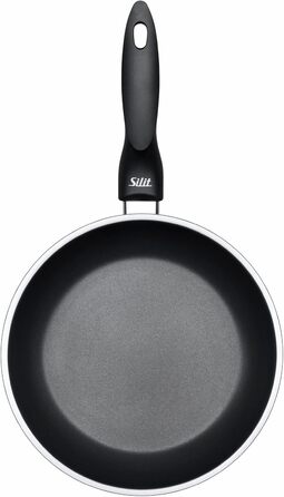 Сковорода індукційна 24 см, нержавіюча сталь з антипригарним покриттям, стійка до корозії, з пластиковою ручкою, підходить для всіх типів плит, витримує температуру в духовці до 70C, для делікатного смаження Сковорода 24 см