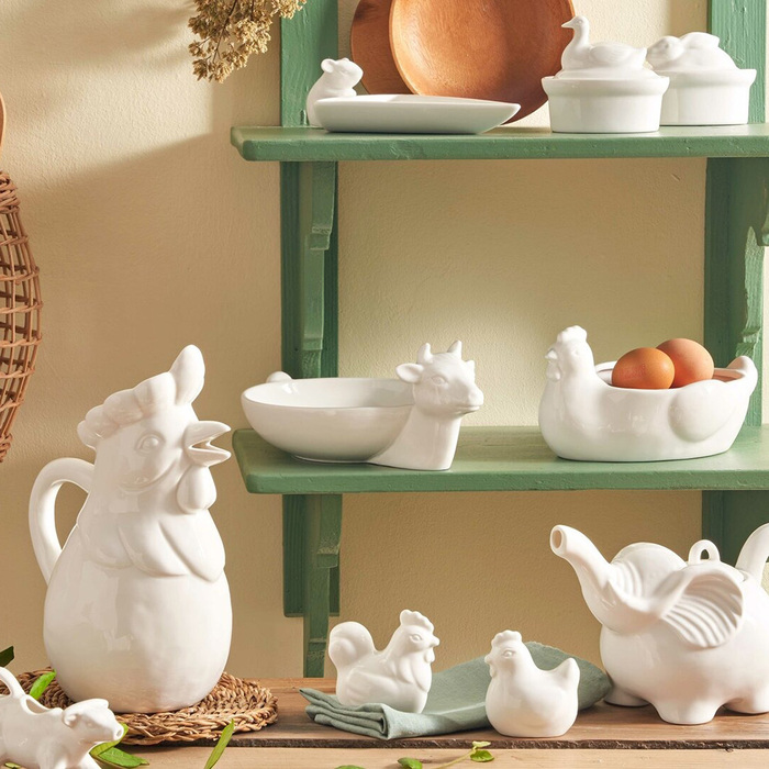 Тарелка сервировочная La Porcellana Bianca FATTORIA, 'корова', фарфор, диам. 16 см