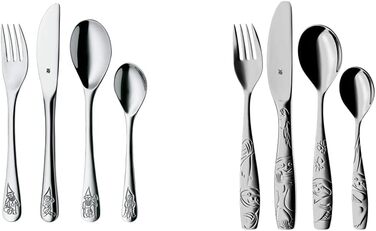 Дитячі столові прибори WMF, іменне гравіювання гномів 4 шт. и, від 3-х років, Cromargan полірована нержавіюча сталь, можна мити в посудомийній машині, з гравіюванням, подарунки на хрестини, подарунки на хрещення, дитячі столові прибори з іменним гравіюван