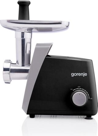 Gorenje М'ясорубка, 1600Вт, 2,2кг/хв, 2 решітки, пластик+метал, чорний