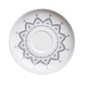 Блюдце до чашки для кави 15 см, сіре Cross Stitch Kahla