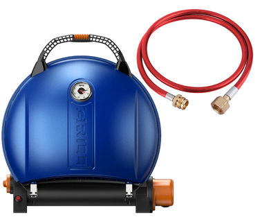 КОМПЛЕКТ Портативний переносний газовий гриль O-GRILL 900, синій + шланг в подарунок! Код: 011683