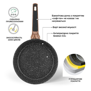 Глубокая сковорода Fissman DIAMOND 24x7,2 см. (14305)