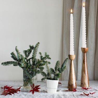 Набір з 4 конічних спіральних свічок 2 x 20 см, білий Bolosa