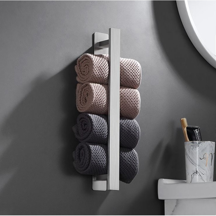 Вішалка для рушників настінна, срібляста JINWCISM