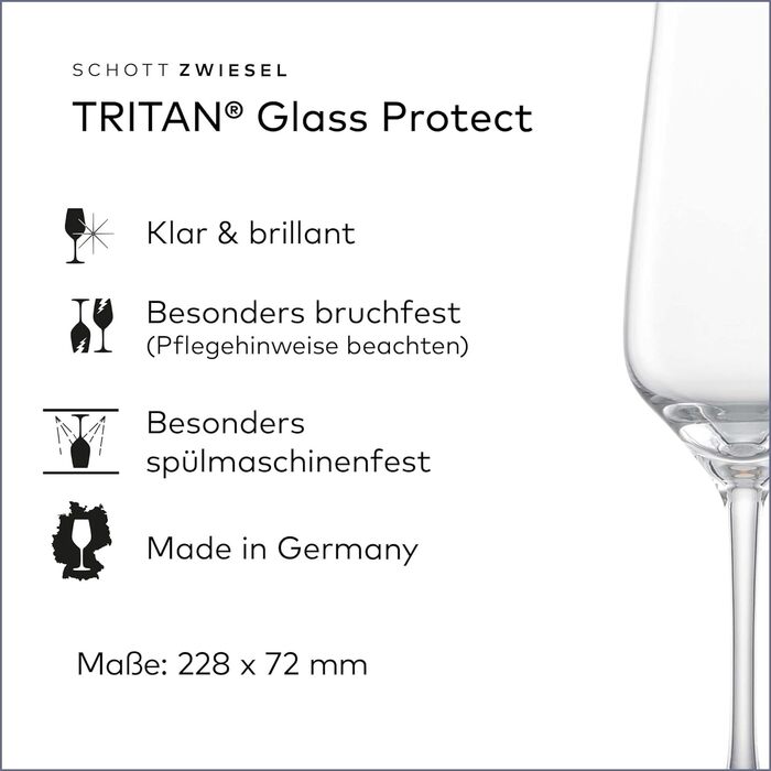 Бокал для белого вина SCHOTT ZWIESEL Fine (набор из 6 шт.), стильные бокалы для белого вина, бокалы из тританового хрусталя, пригодные для мытья в посудомоечной машине, сделано в Германии (арт. No 113758) (235 мл)