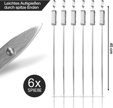 Шампури для барбекю 6 х 45 см. Heynna Premium