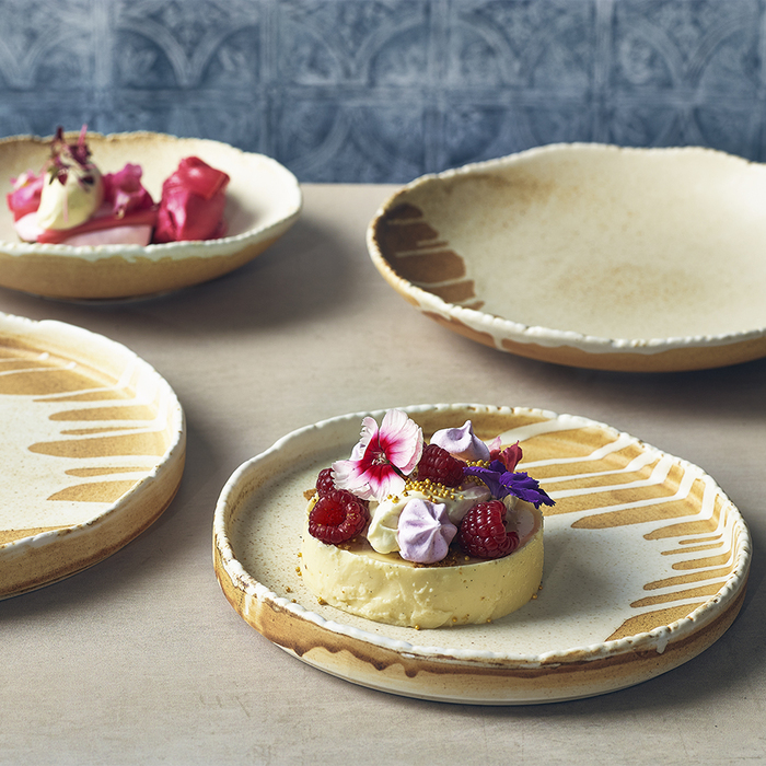 Тарелка презентационная с бортиком 21*h 1.5 см, Terra Porcelain Roko Sand, GenWare