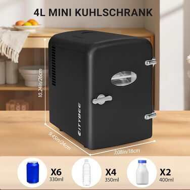 Міні-холодильник 4 л чорний Citybee