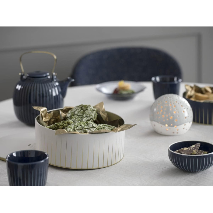 Чайник Khler 1,2 л Hammershøi легендарний дизайн поза часом для чаю, білий (15 см, синій)